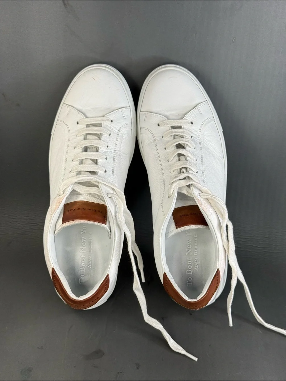 To Boot New York Carlin tumbled calfskin white sneaker shoes mens size 10
